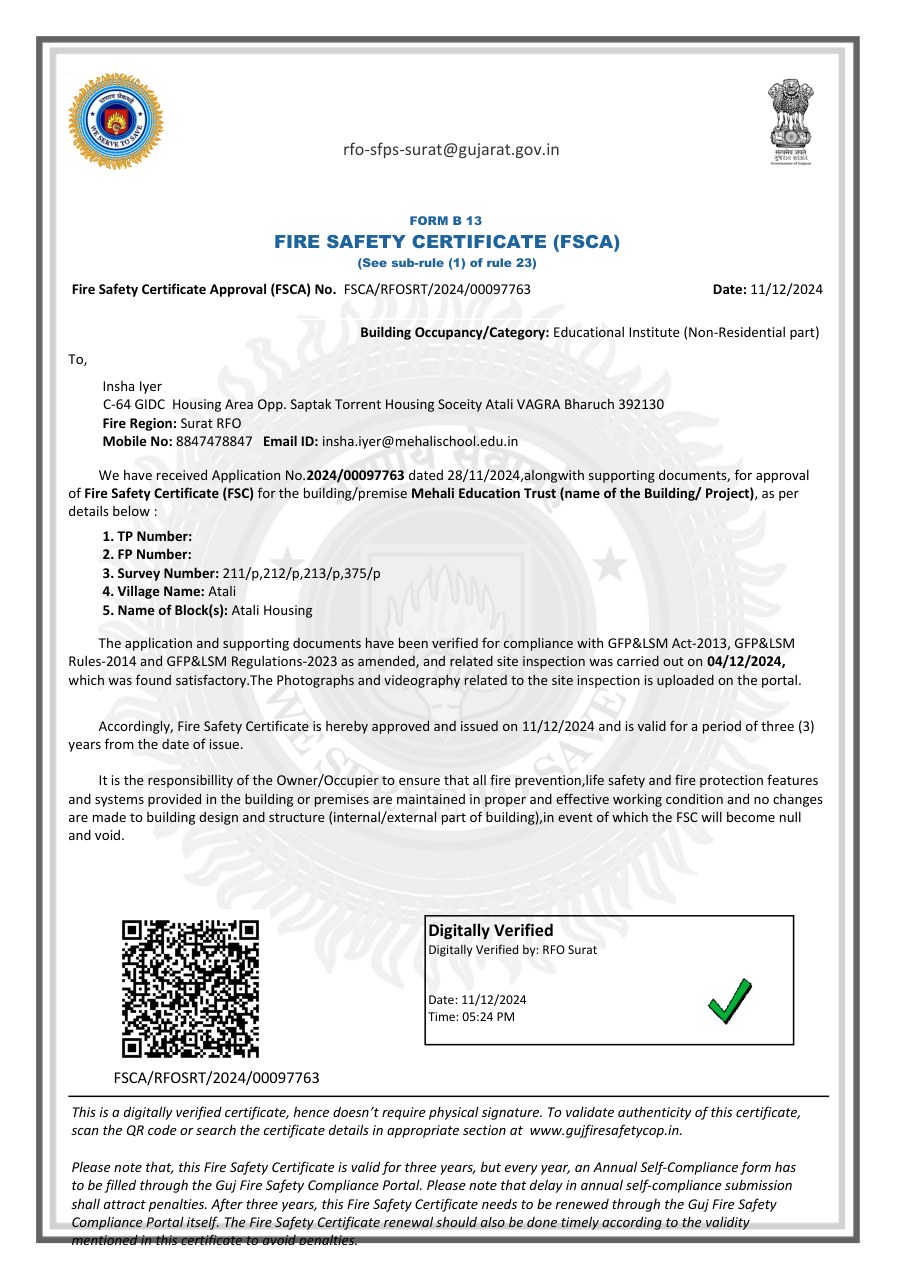 Fire Safety Certificate (Fire NOC)