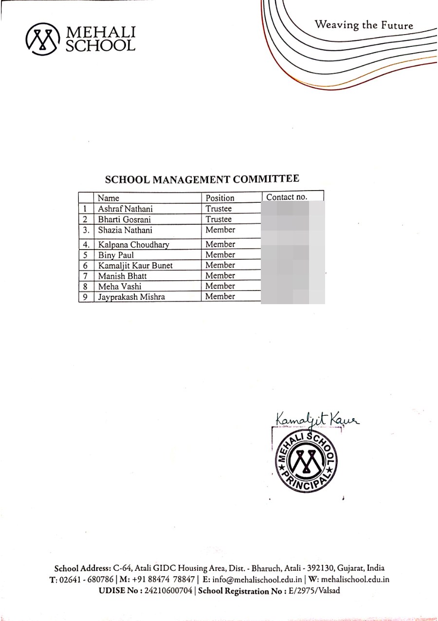 List of School Management Committee (SMC)