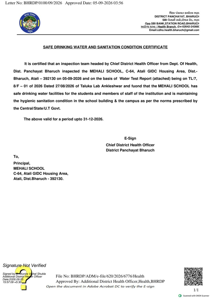 Water, Health and Sanitation Certificates